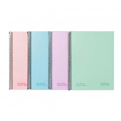Navigator Libreta Cuaderno espiral Tapa Extradura A4+120H 80G Rayada Mic.5 Bandas Pastel