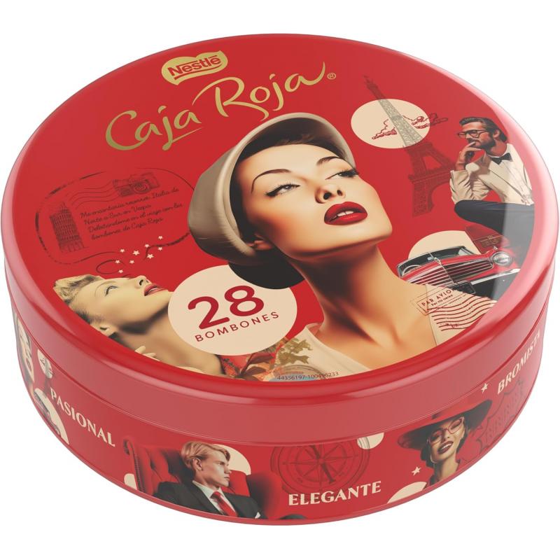 NESTLÉ CAJA ROJA bombones de chocolate con leche lata 250g