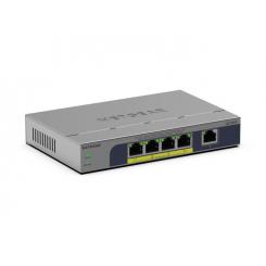 NETGEAR GS105P No administrado Gigabit Ethernet (10/100/1000) Energía sobre Ethernet (PoE) Montaje en pared/escritorio Gris