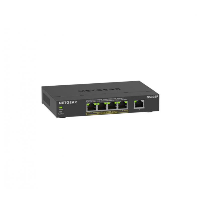netgear-gs305pv3-no-administrado-gigabit-ethernet-10-100-1000-energia-sobre-ethernet-poe-negro