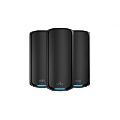 NETGEAR Orbi 970 Series Quad-Band WiFi 7, 3-Pack Quad-band (2.4 GHz / 5 GHz-1 / 5 GHz-2 / 6 GHz) Wi-Fi 6 (802.11ax) Negro Interno