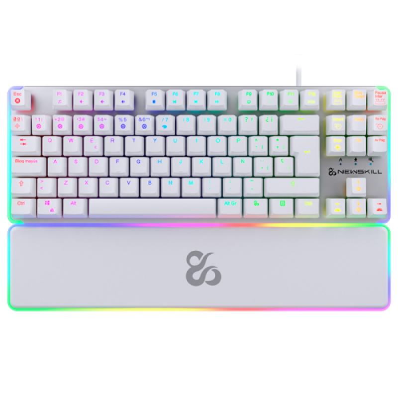 newskill-gaming-gungnyr-tkl-pro-ivory-teclado-juego-usb-qwerty-espanol-blanco
