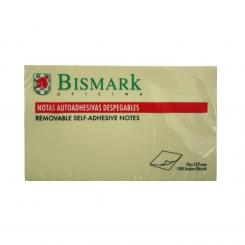 BISMARK Notas adhesivas amarillas 76x127 mm.