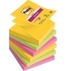 Notas Adhesivas Post-It 90H Z Notes  76X76 (R330) Super Sticky Colores Rio De Janeiro Pack De 6 (zig-zag)