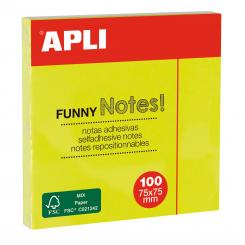 Notes APLI Adhesivas 75X75 Amarillo Brillante