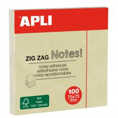 Notes APLI Adhesivas 75X75 Zig Zag Col.Estandar
