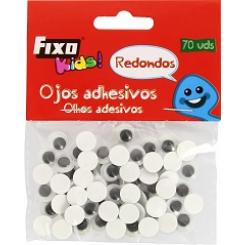 FIXO KIDS Pack 70 ojitos redondos 8mm negro