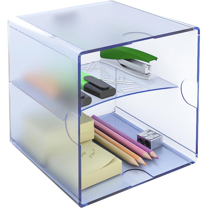 organizador-modular-apilable-archicubo-archivo-2000-2-compartimentos-separados-por-un-divisor-150x150x150-mm-azul-transparente