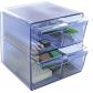 organizador-modular-apilable-archicubo-archivo-2000-4-cajones-pequenos-190x150x150-mm-azul-transparente