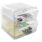 organizador-modular-apilable-archicubo-archivo-2000-4-cajones-pequenos-190x150x150-mm-cristal-transparente