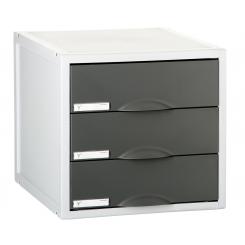 Organizador modular Archisystem Archivo 2000 3 cajones 82 mm 356x316x303 mm grafito