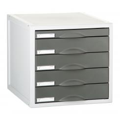 Organizador modular Archisystem Archivo 2000 5 cajones (22 mm y 52 mm) 356x316x303 mm grafito