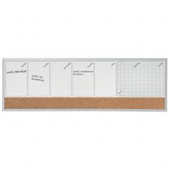 Organizador semanal magnético + tablero corcho (horizontal) NOBO 585x190 mm