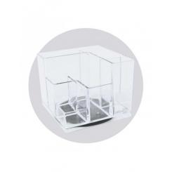 Organizador Sobremesa Cubo Minimal Giratorio Transparente