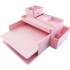 Organizador Sobremesa Office Box Minimal Rosa