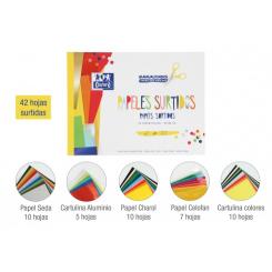 OXFORD Bloc A4 42 Hojas Papeles Surtidos Colores