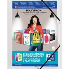 OXFORD Carpeta de gomas con  Solapas personalizable Polyvision TP A4+ - Transparente