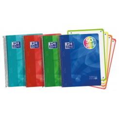 OXFORD Europeanbook 4 tapa plástico A5+ 120H.5X5 Srtd 50% Hojas Gratis