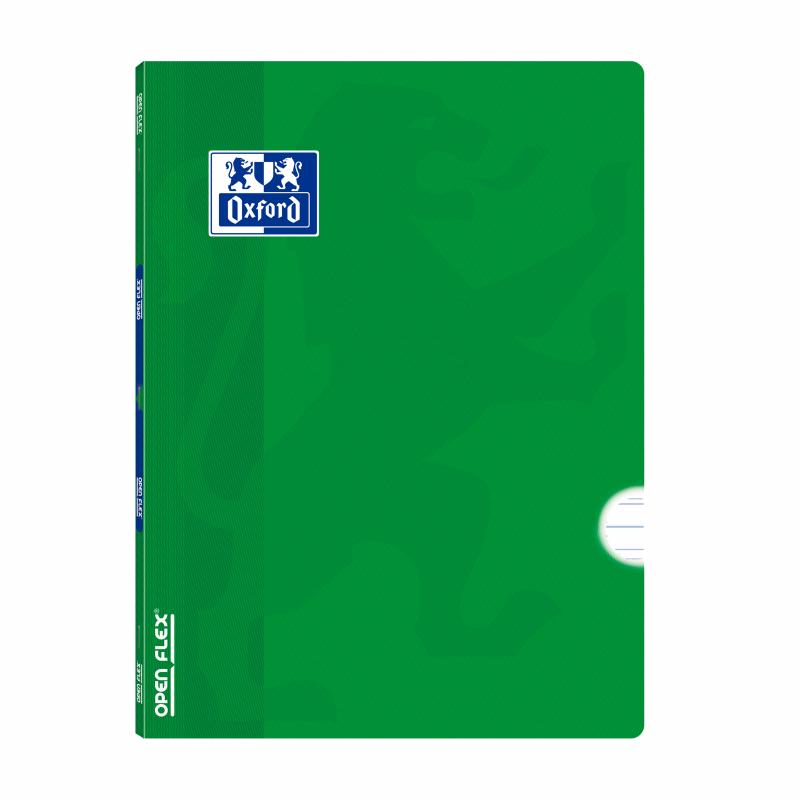 OXFORD Libreta grapada Oxfopfx A4 48H 90G pautada 3,5/M Tapa polipropileno Verde