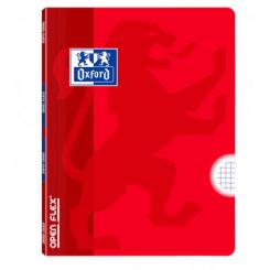 OXFORD Libreta grapada tapa plástico Openflex A4 48H 4X4 - Rojo