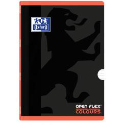 OXFORD Libreta grapada tapa plástico Openflex Colours con  Bandas A4 48H Hztl- Naranja