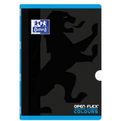 OXFORD Libreta grapada tapa plástico Openflex Colours con  Bandas A4 48H Hztl - Turquesa