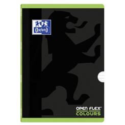 OXFORD Libreta grapada tapa plástico Openflex Colours con  Bandas A4 48H Hztl Verde