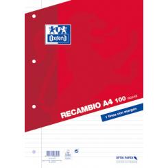 OXFORD Recambios tapa blanda A4 100H.Hztl Rojo