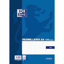 OXFORD Resmilleria tapa blanda A4 100H.4X4 AZul