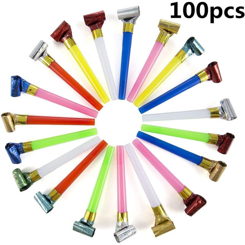 Pack 100 matasuegras - Silbatos de colores