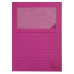 Pack 100 subcarpetas con ventana Exacompta Forever A4 Fucsia
