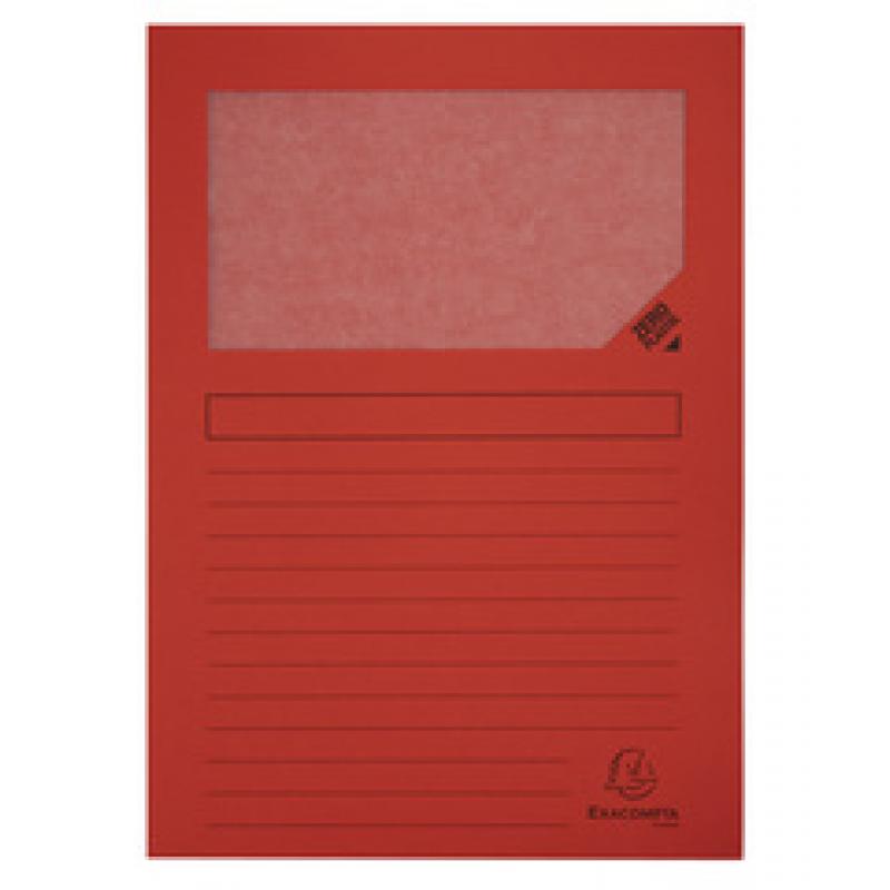 Pack 100 subcarpetas con ventana Exacompta Forever A4 Rojo