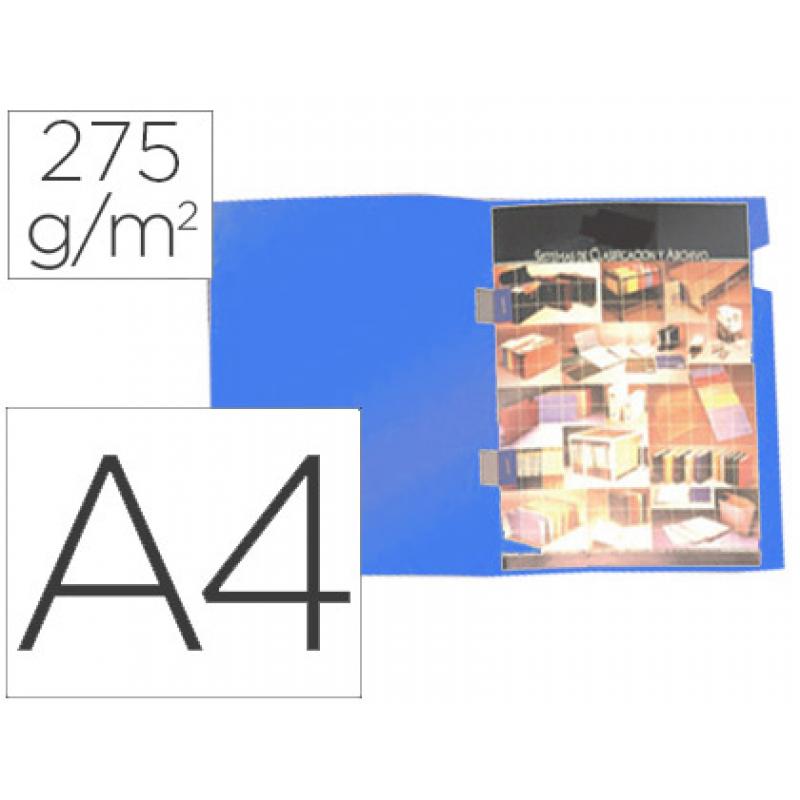 Pack 25 Subcarpetas Presentación Plastificadas Cubre Grapas 275 Grs A4 Azul