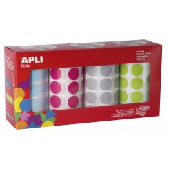 Pack 4 Rollo APLI Gomet Ø20 Az/Fuc/Gris/Ve.  7080U