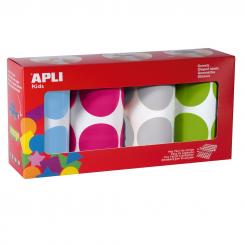 Pack 4 Rollo APLI Gomet Ø45 Az/Fuc/Gris/Ve  1416U