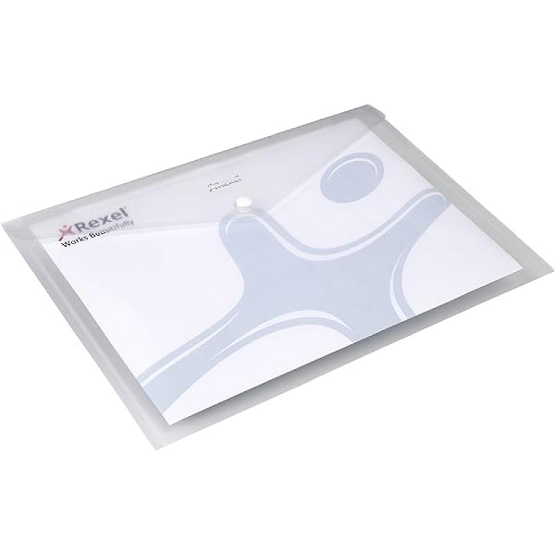 Pack 5 sobres broche REXEL ICE DIN A5, transparente