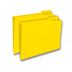 GIO Pack 50 Subcarpeta Cartulina Folio Pestaña Derecha 250 g/m2 Amarillo