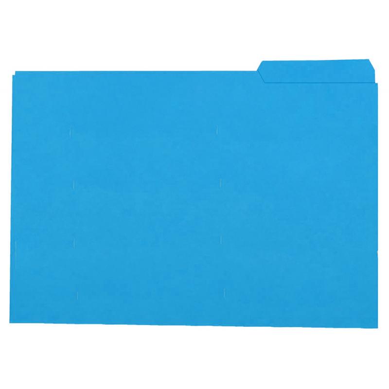 Pack 50 Subcarpeta cartulina gio folio pestaña derecha 250 g/m2 azul