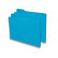 Pack 50 Subcarpeta cartulina gio folio pestaña derecha 250 g/m2 azul