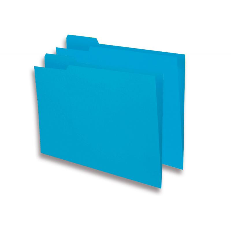 Pack 50 Subcarpeta cartulina gio folio pestaña derecha 250 g/m2 azul