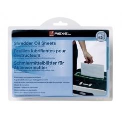 Pack de 12 hojas lubricantes para destructora REXEL
