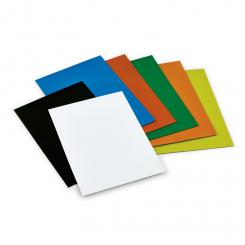 Pack Faibo 7 láminas imantadas recortables, en color amarillo, azul, blanco, naranja, negro, rojo y verde 210x297x0,5 mm.