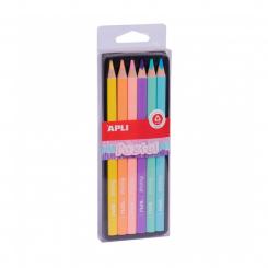 APLI Pack Lapiz Jumbo Pastel Tri. Col.Surt.6U