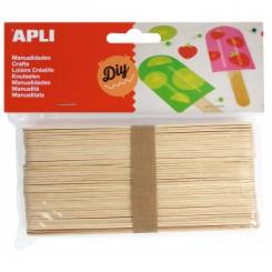 Palillos Planos APLI Madera Natural Jumbo 15 Cm Bolsa De 40