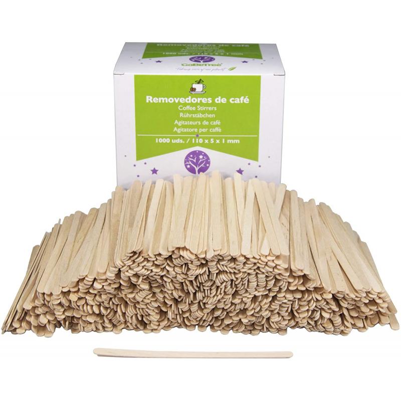 Palito de madera para remover Café 11cm caja 1000 un.