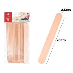 Palos de polo de madera MP, bolsa 50 uds 25x200mm, color natural