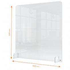 Pantalla de protección de acrílico transparente NOBO sin orificio transaccional 700x850mm