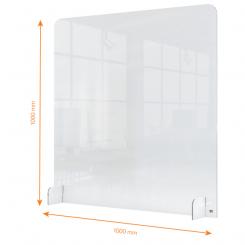 Pantalla de protección de acrílico transparente NOBO sin orificio transaccional 700x850mm