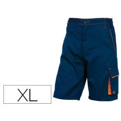 Pantalon De Trabajo DELTAPLUS Bermuda Cintura Ajustable 5 Bolsillo Color Azul Naranja Talla Xl