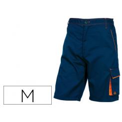 Pantalon De Trabajo DELTAPLUS Bermuda Cintura Ajustable 5 Bolsillos Color Azul Naranjatalla M